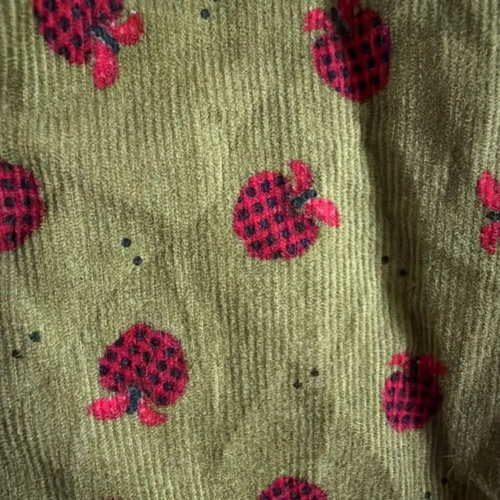 Baby Toddler Corduroy Dress Size 2 Apple Print Made in New Zealand